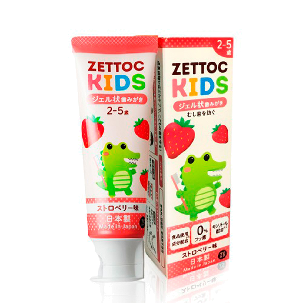 Зубная паста Zettoc Kids без фтора, клубника 70 гр (с 2 до 5 лет)