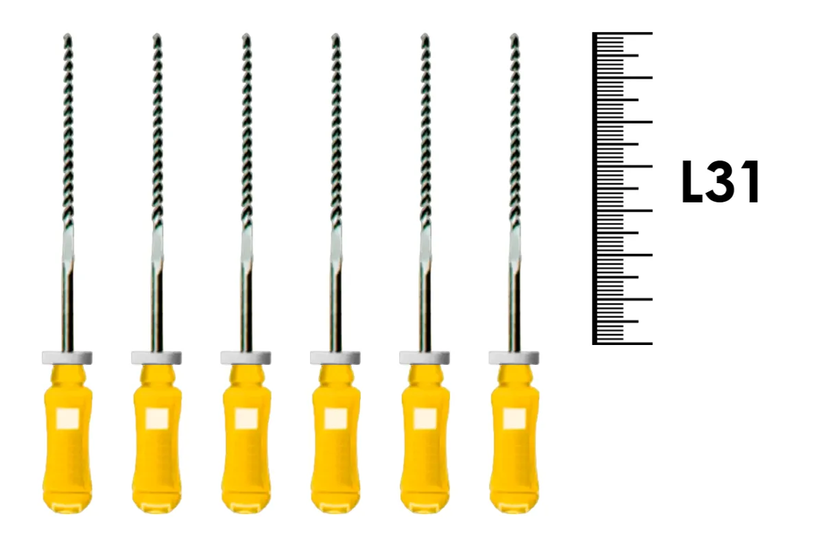 K-Flexofile ReadySteel 31мм №20 (6 шт), Dentsply Sirona - ручные файлы, каналорасширители, укороченный шаг, стерильный блистер