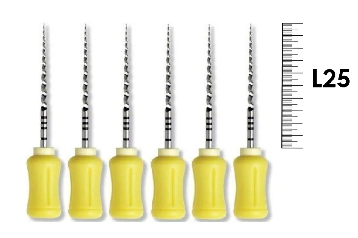ProTaper  Univ. Hand use F1/25мм 6 шт. - ручной файл с прогрессирующей конусностью (желтый).