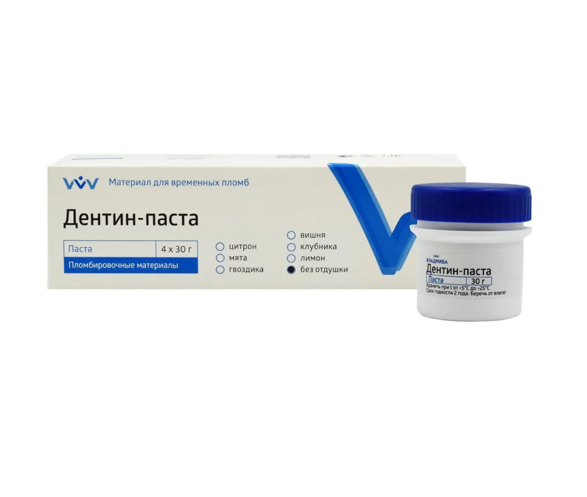 Дентин-паста Без отдушки (30 г), ВладМиВа
