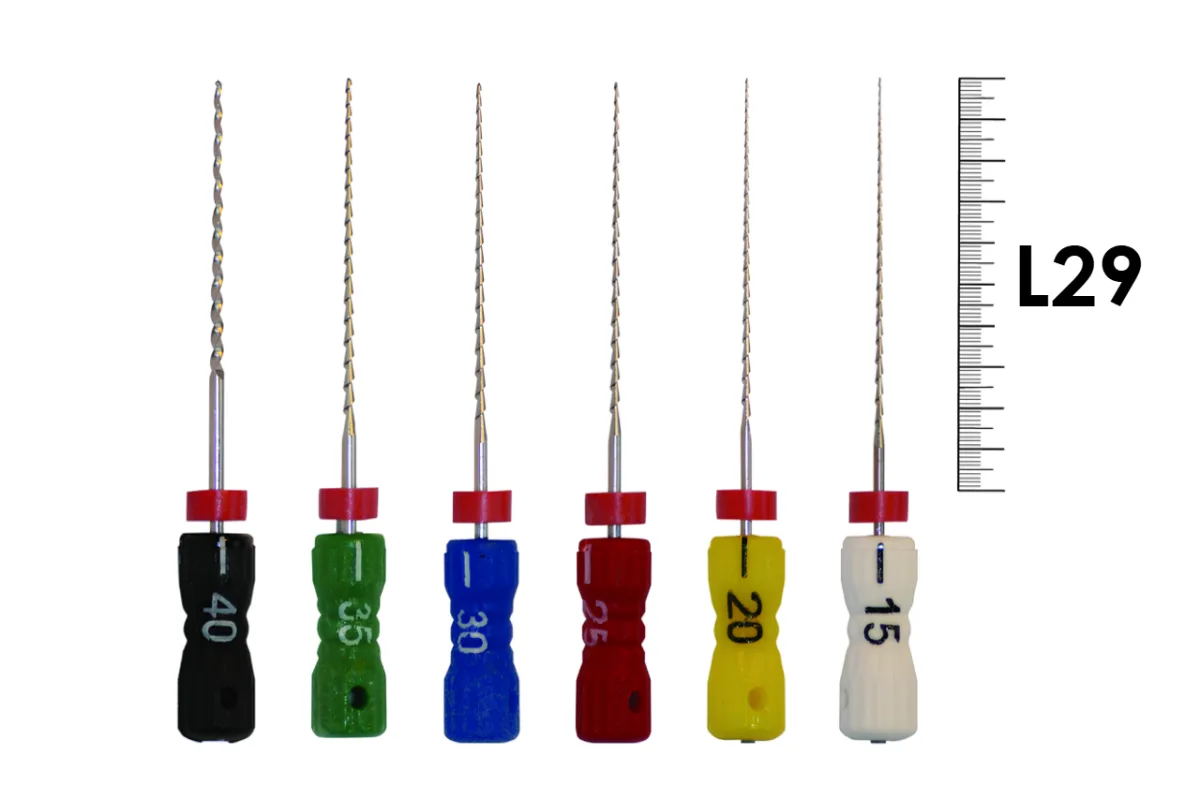 H-Files MICRO-MEGA 29мм №45-80 (6 шт) - ручные файлы, ассорти