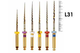 Gold-Taper 31мм ассорти (SX, S1, S2, F1, F2, F3), Геософт - машинный инструмент для обработки корневых каналов