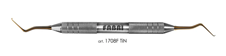 Мотыга 1708F TiN, ручка d 10 мм, Fabri - для мезиальных поверхностей моляров, покрытие нитрид титана