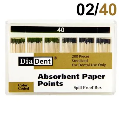 Абсорберы конусные 02 №40 (200шт.) DiaDent