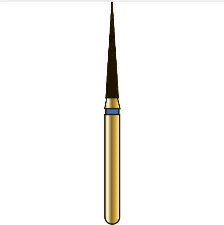 G859 игловидный (пика), длина 10 мм, ISO 014, хвостовик FG ISO 314, зернистость 105, синее кольцо (5 шт.), Diatech - бор алмазный