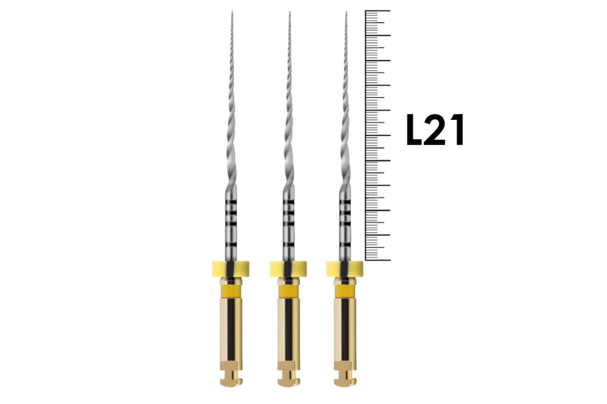 ProTaper Next 21мм X5 (3 шт), Dentsply Sirona - машинные файлы, NiTi, с переменной конусностью, стерильные, черные