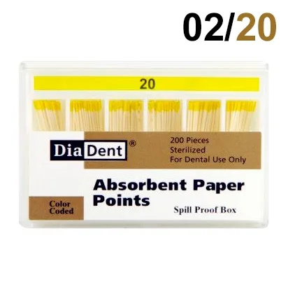 Абсорберы конусные 02 №20 (200шт.) DiaDent