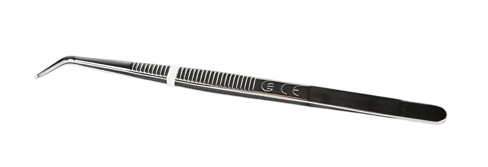 Пинцет зубной изогнутый с насечкой, 1шт.