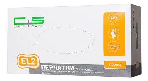 EL2 L (100 шт.), Clean+Safe - перчатки латексные
