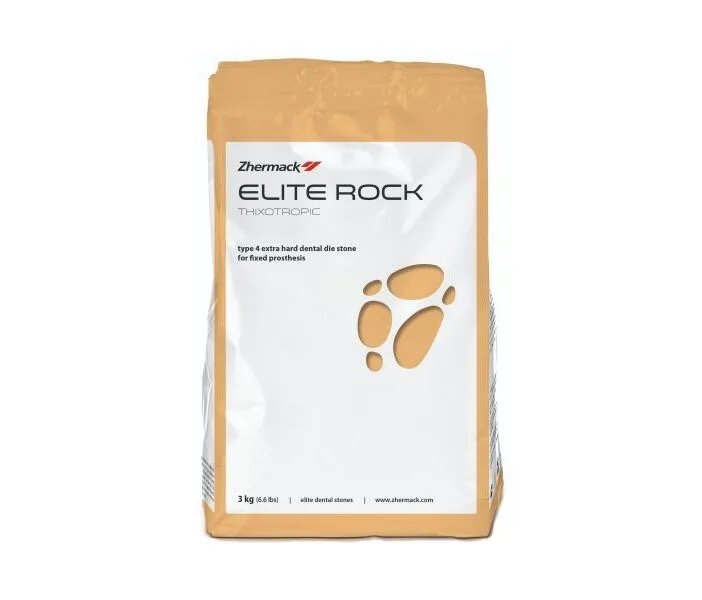 Гипс Elite Rock (3 кг) 4 класса для воспроизведения культи зуба и имплантов Silver grey (серебристый серый)