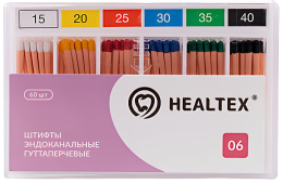 Штифты гуттаперчевые Healtex - 06/60. 60 шт.