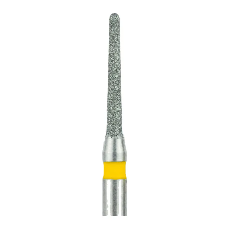 Бор алмазный 852EF 012 FG, желтый, форма: конус с закругленным концом (5 шт), Jota