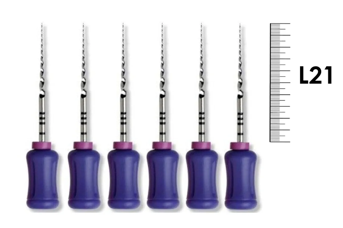 ProTaper Univ. Hand use S1/21мм 6 шт. - ручной файл с прогрессирующей конусностью (фиолетовый).