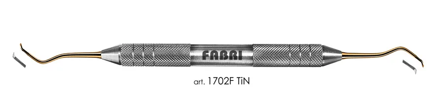 Долото 1702F TiN, ручка d 10 мм, Fabri - пародонтологическое, покрытие нитрид титана