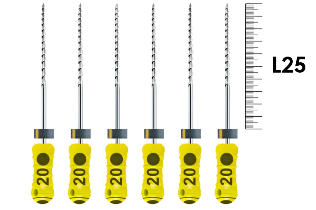 H-Files Dentsply Sirona 25мм №20 (6 шт) - ручные файлы, каналорасширители
