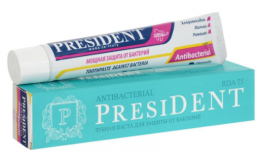 Зубная паста PRESIDENT Antibacterial (75 RDA), 50 мл