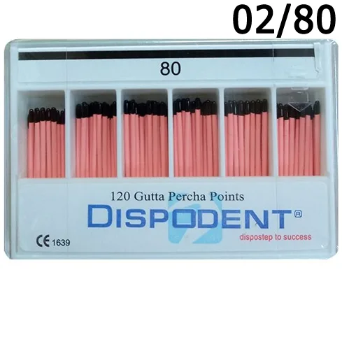 Штифты гуттаперчевые - .02, №80 (120 шт.), Dispodent