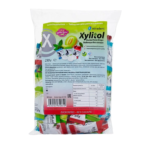 Miradent Xylitol Functional Drops леденцы c ксилитом ассорти (100 шт) (230 гр)