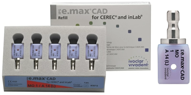 Блоки IPS e.max CAD CER/inLab LT A3 A14 (L) 5 шт.