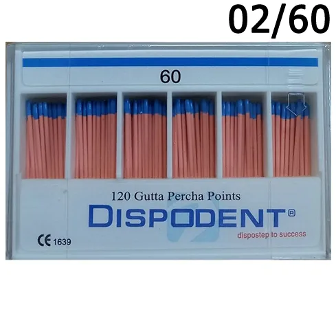 Штифты гуттаперчевые - .02, №60 (120 шт.), Dispodent