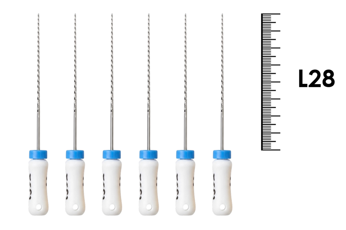 K-Reamer 28мм №15 (6 шт), Dentsply Sirona - ручные файлы, каналорасширители, нержавеющая сталь