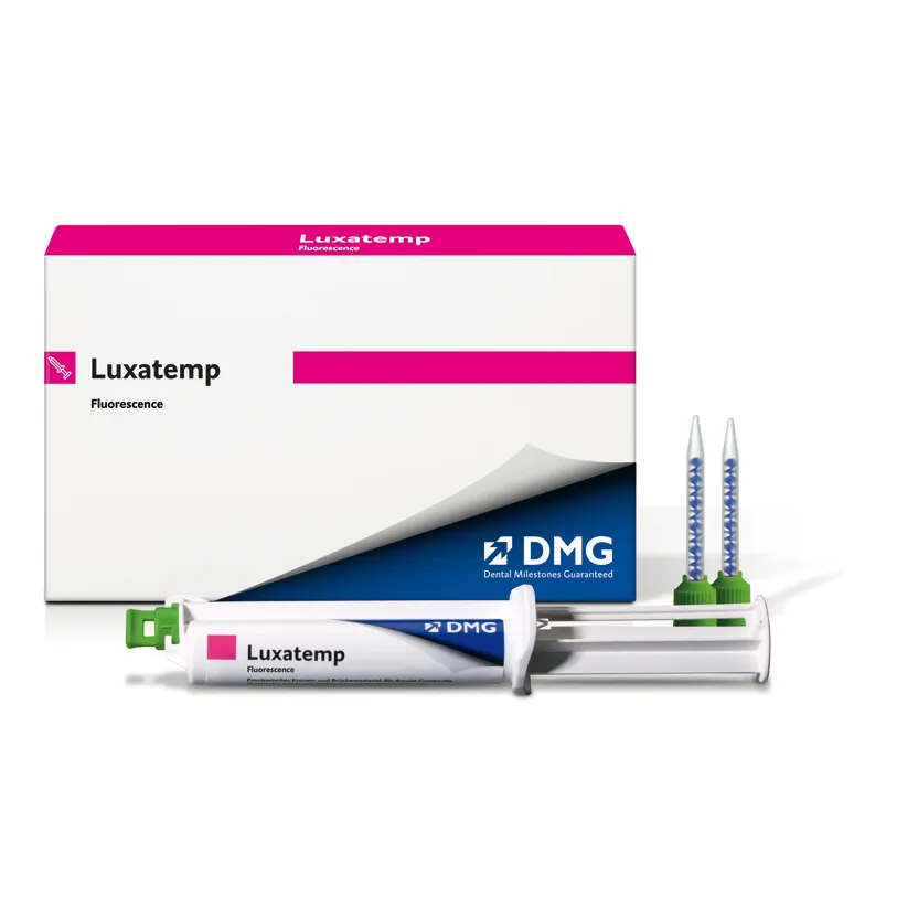 Luxatemp Fluorescence Smartmix, цвет A2 (картридж 15 г + 10 насадок), DMG - материал для временных коронок