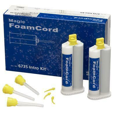 Magic FoamCord Intro Kit - материал для ретракции десны, 2 х 50 мл + набор колпачков Comprecap