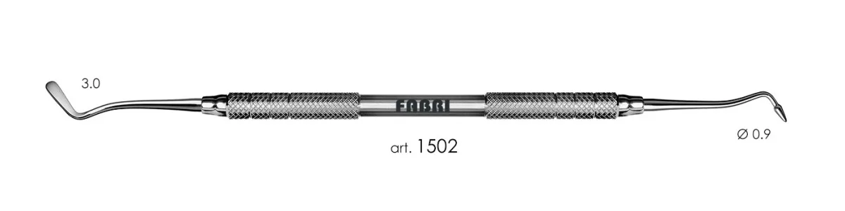 Гладилка 1502, d 0,9 мм, ручка d 6 мм, Fabri - средняя, с конусовидным штопфером