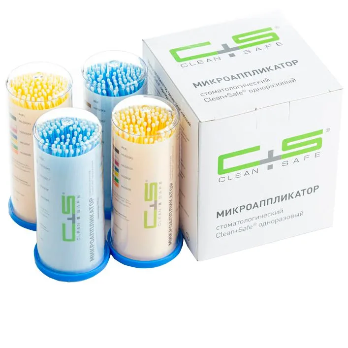 Аппликаторы Clean+Safe Fine желтые, голубые (100 шт)