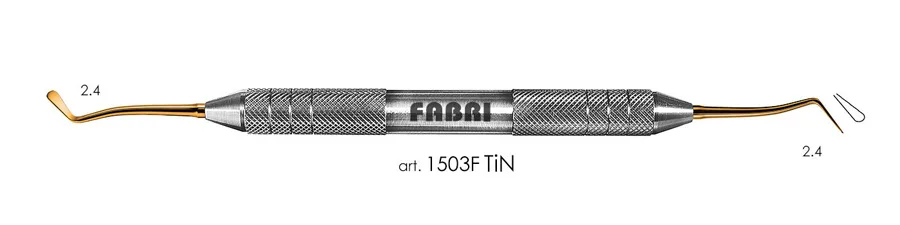 Гладилка 1503F TiN, ручка d 10 мм, Fabri - малая, двусторонняя, покрытие нитрид титана