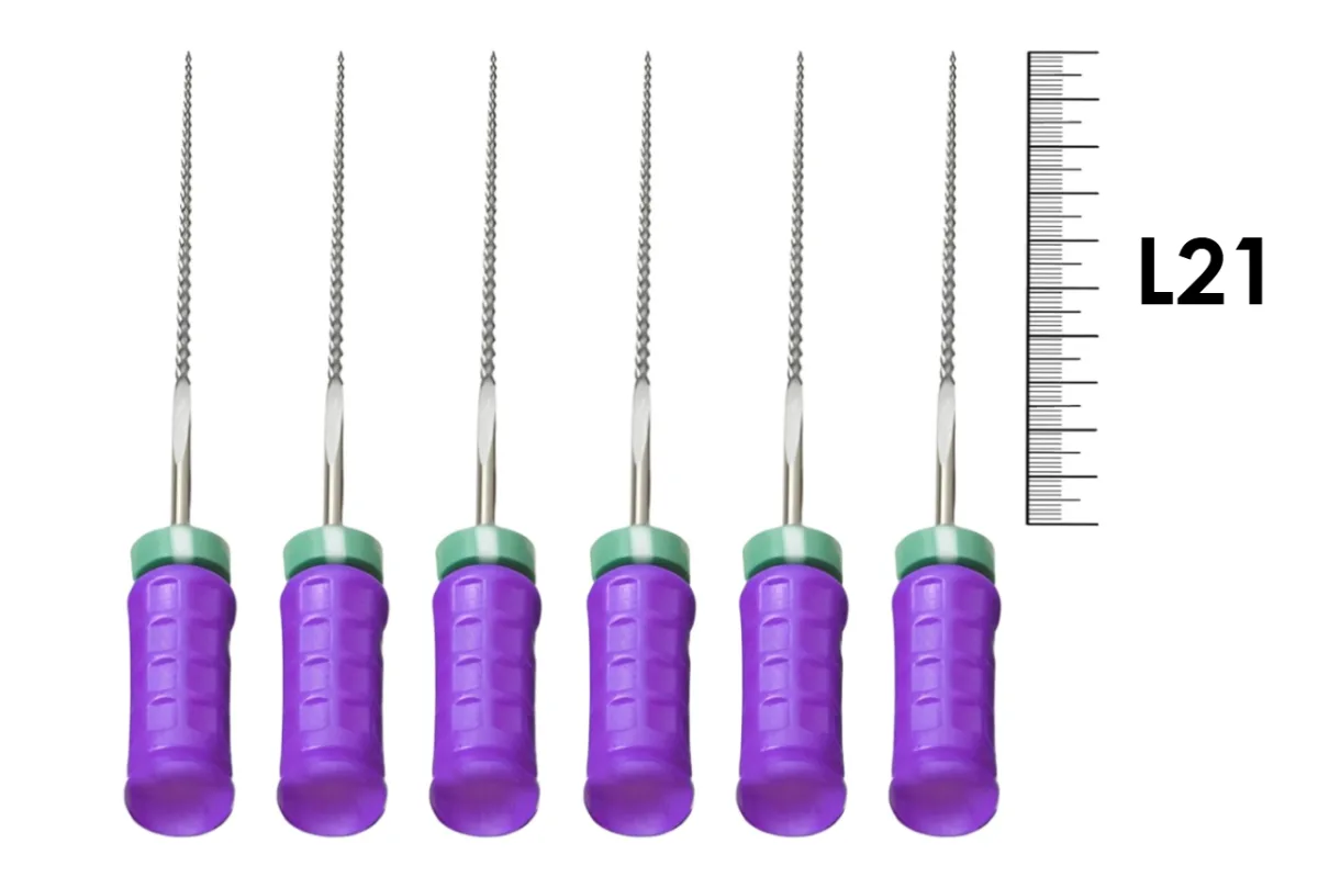 FlexoReamer Senseus 21мм №10 (6 шт), Dentsply Sirona - ручные файлы, гибкие, с эргономичной ручкой
