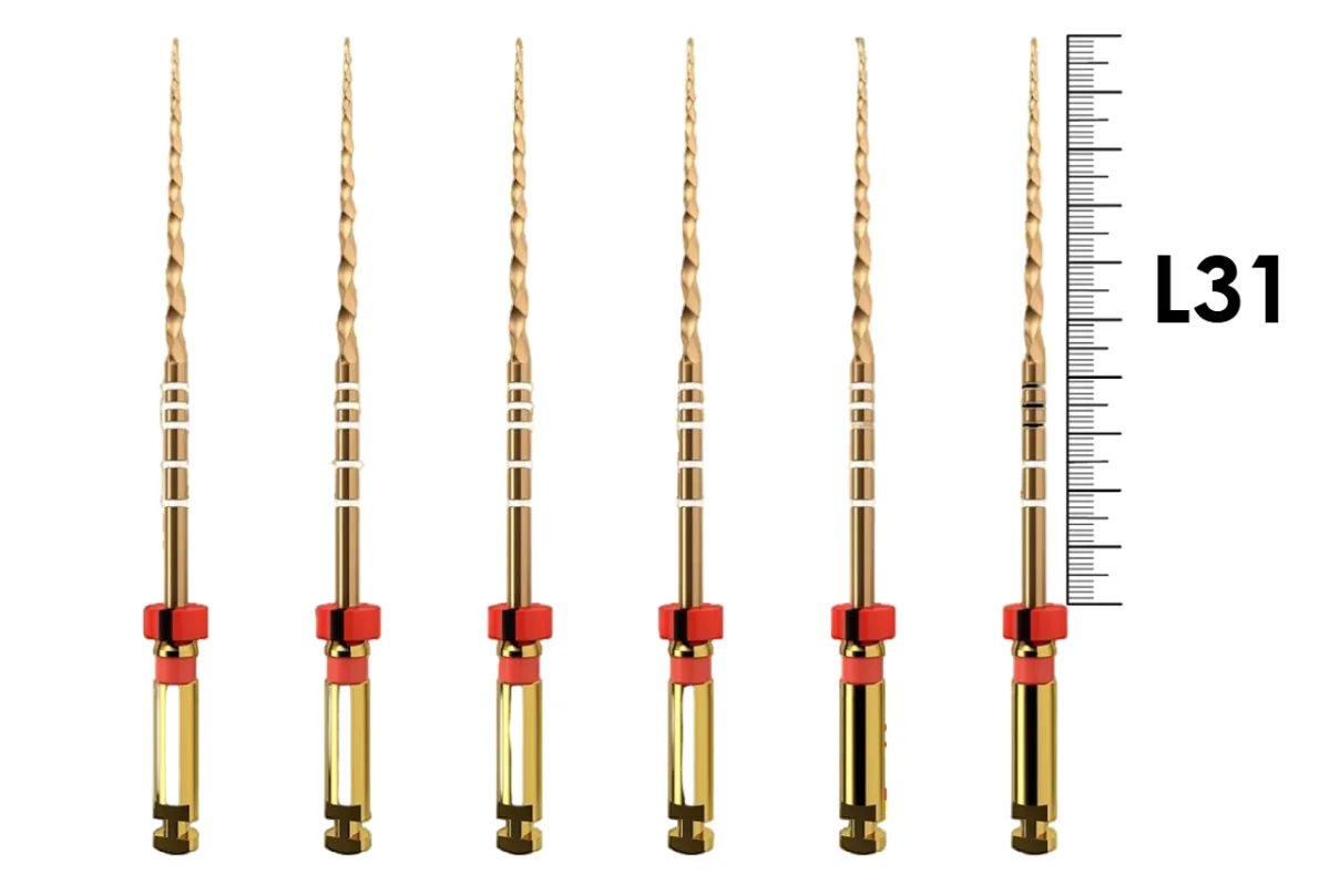 ProTaper Gold 31мм F2 (6 шт), Dentsply Sirona - машинные файлы, стерильные, красные