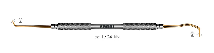 Инструмент 1704 TiN, ручка d 6 мм, Fabri - для удаления наддесневых и поддесневых камней, покрытие нитрид титана
