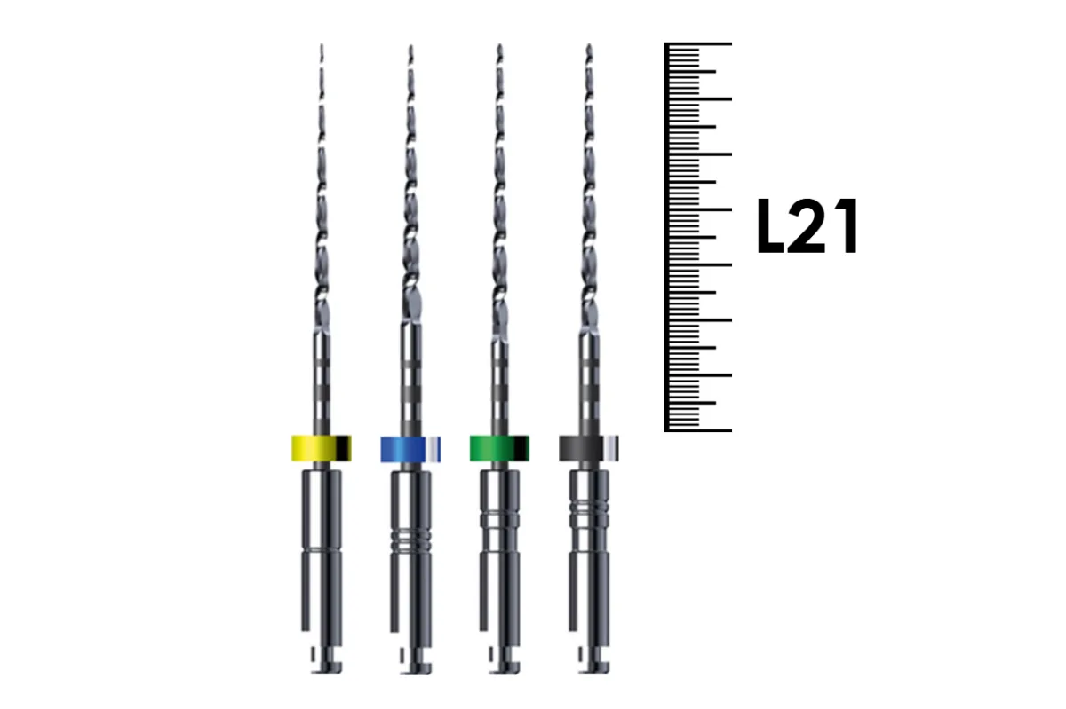 NiTi BioRaCe, дополнительный набор 21 мм (4 шт.: BR6, BR7, BR4C, BR5C), FKG - файлы машинные