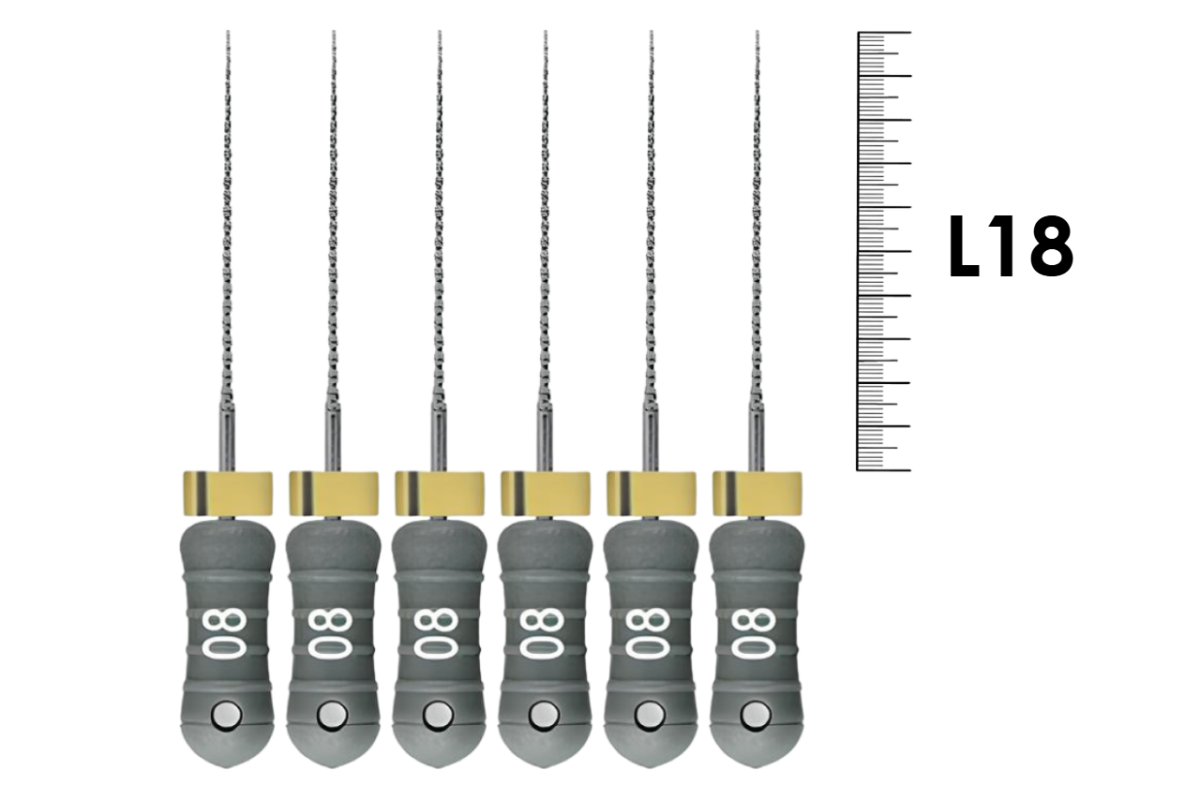 C+File 18мм №008 (6 шт), Dentsply Sirona - ручные файлы, в стерильном блистере