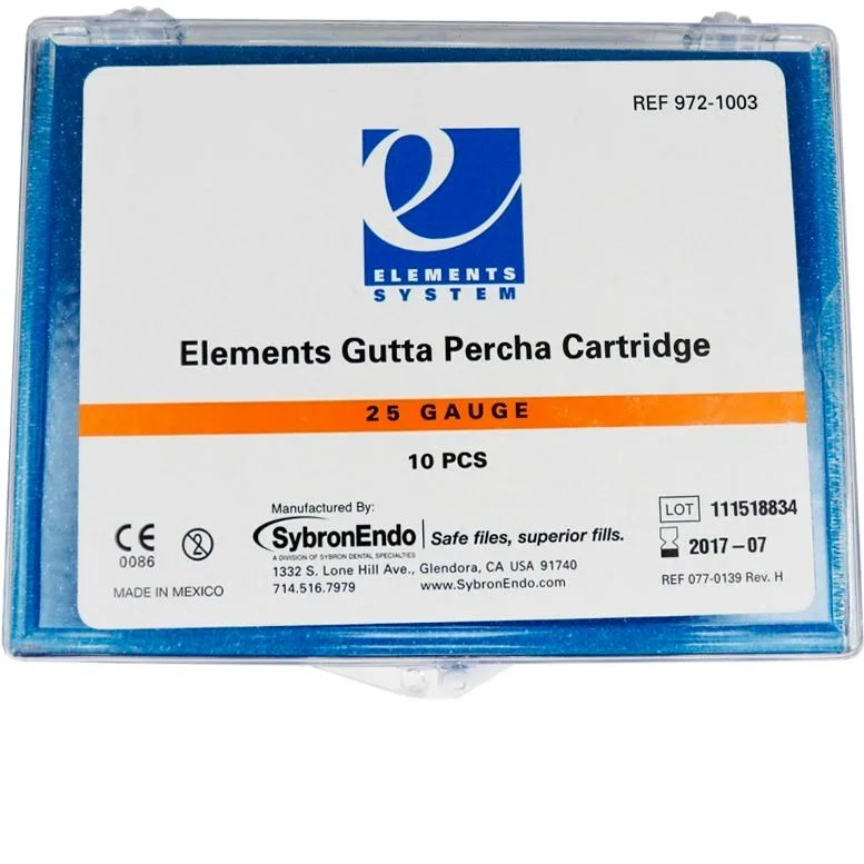 Elements Gutta Percha Cartridge (972-1003), 25 GA низкая вязкость /10 шт./