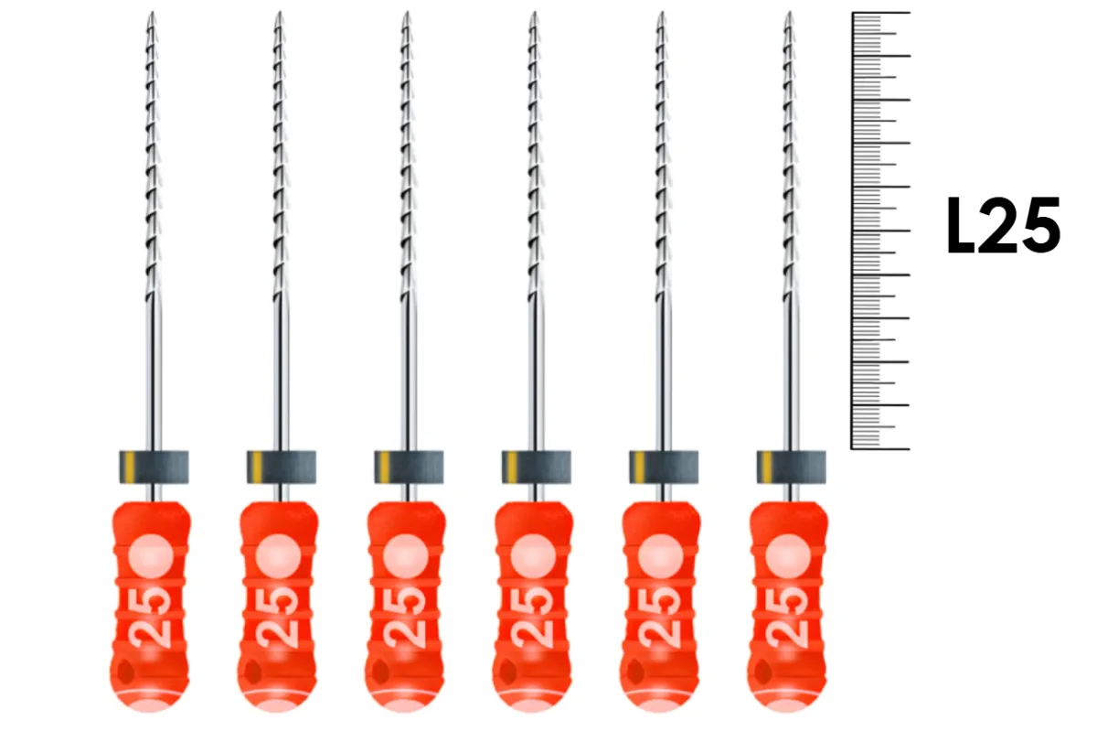 H-Files Dentsply Sirona 25мм №25 (6 шт) - ручные файлы, каналорасширители