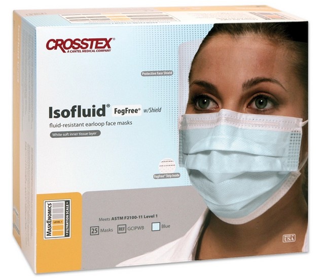 Одноразовые маски Crosstex Isofluid Fogfree с экраном (25 шт)