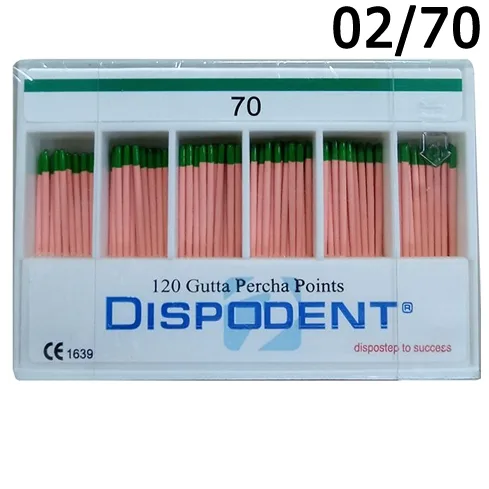 Штифты гуттаперчевые - .02, №70 (120 шт.), Dispodent