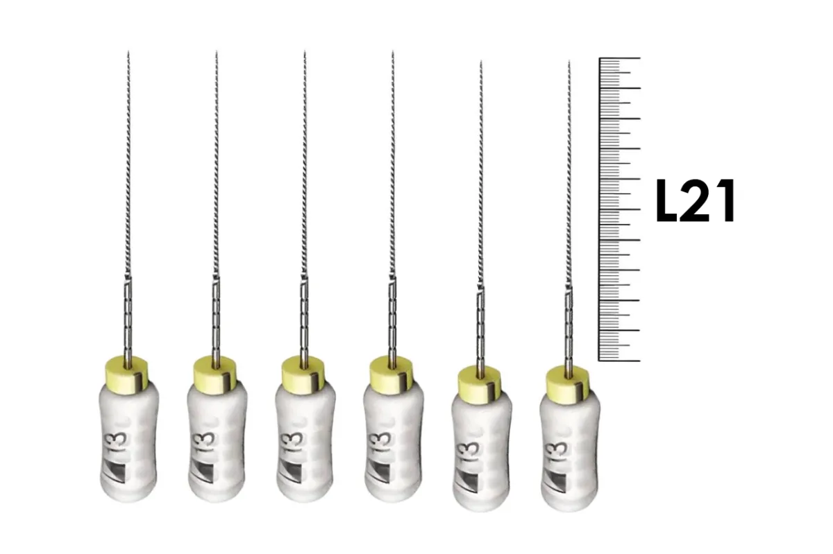 Profinder 21мм №013 Senseus (6 шт), Dentsply Sirona - ручные файлы, супергибкий расширитель корневого канала, силиконовая ручка, стерильный блистер
