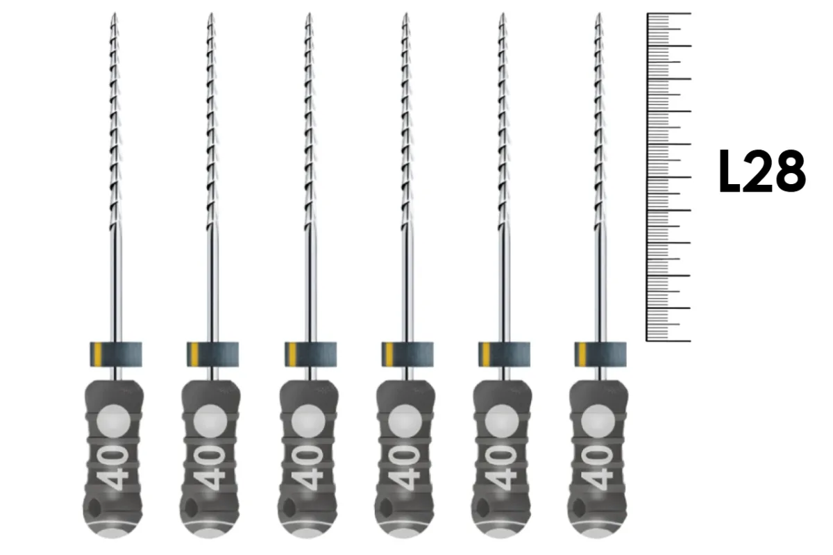 H-Files Dentsply Sirona 28мм №40 (6 шт) - ручные файлы, каналорасширители