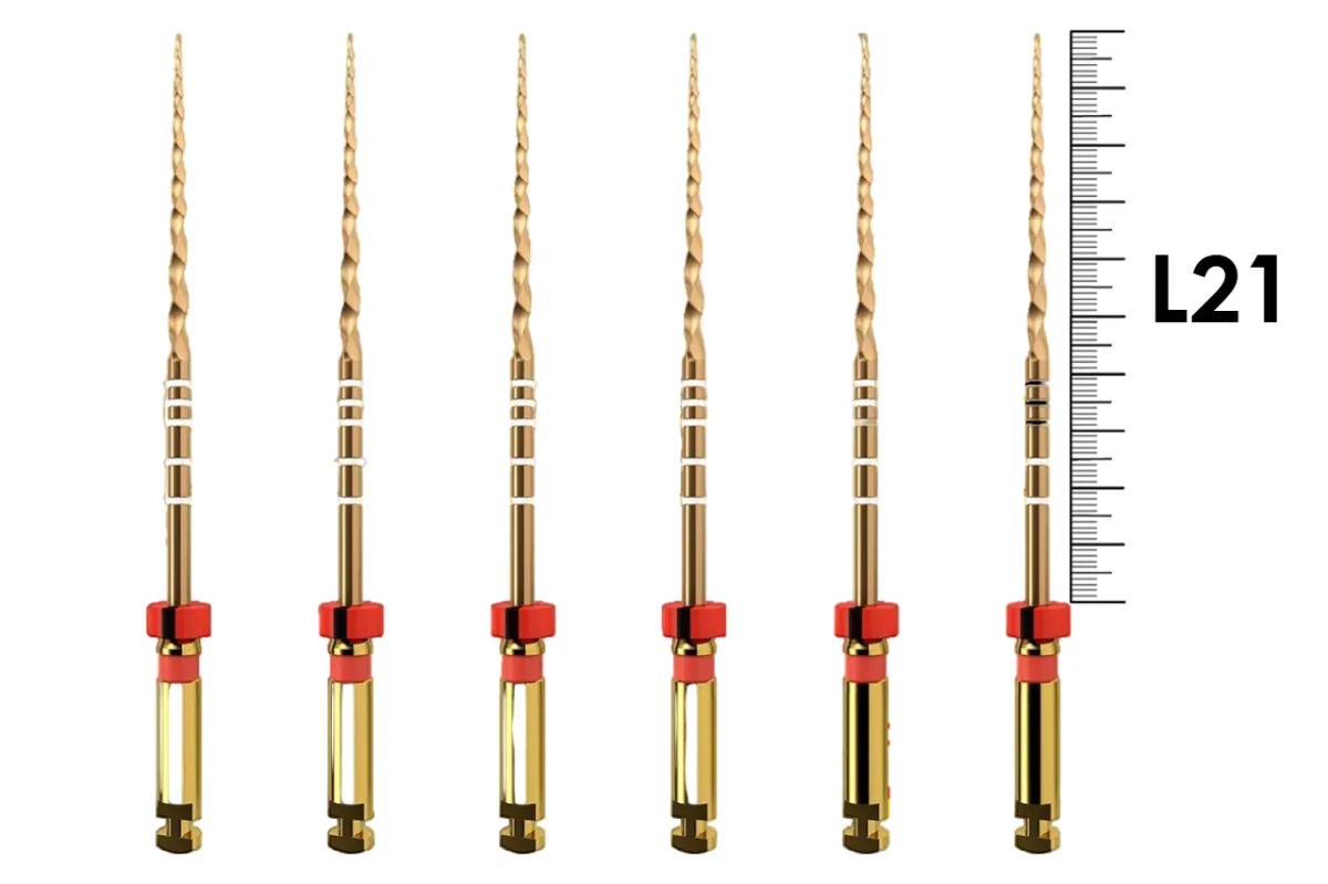 ProTaper Gold 21мм F2 (6 шт), Dentsply Sirona - машинные файлы, стерильные, красные