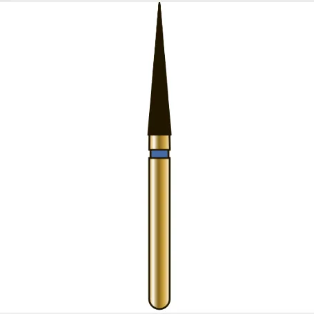 G859 игловидный (пика), длина 10 мм, ISO 018, хвостовик FG ISO 314, зернистость 40, красное кольцо (5 шт.), Diatech - бор алмазный