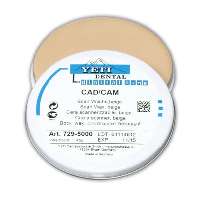 Воск сканировочный IQ, для технологии CAD/CAM, бежевый, жестяная банка, 45г