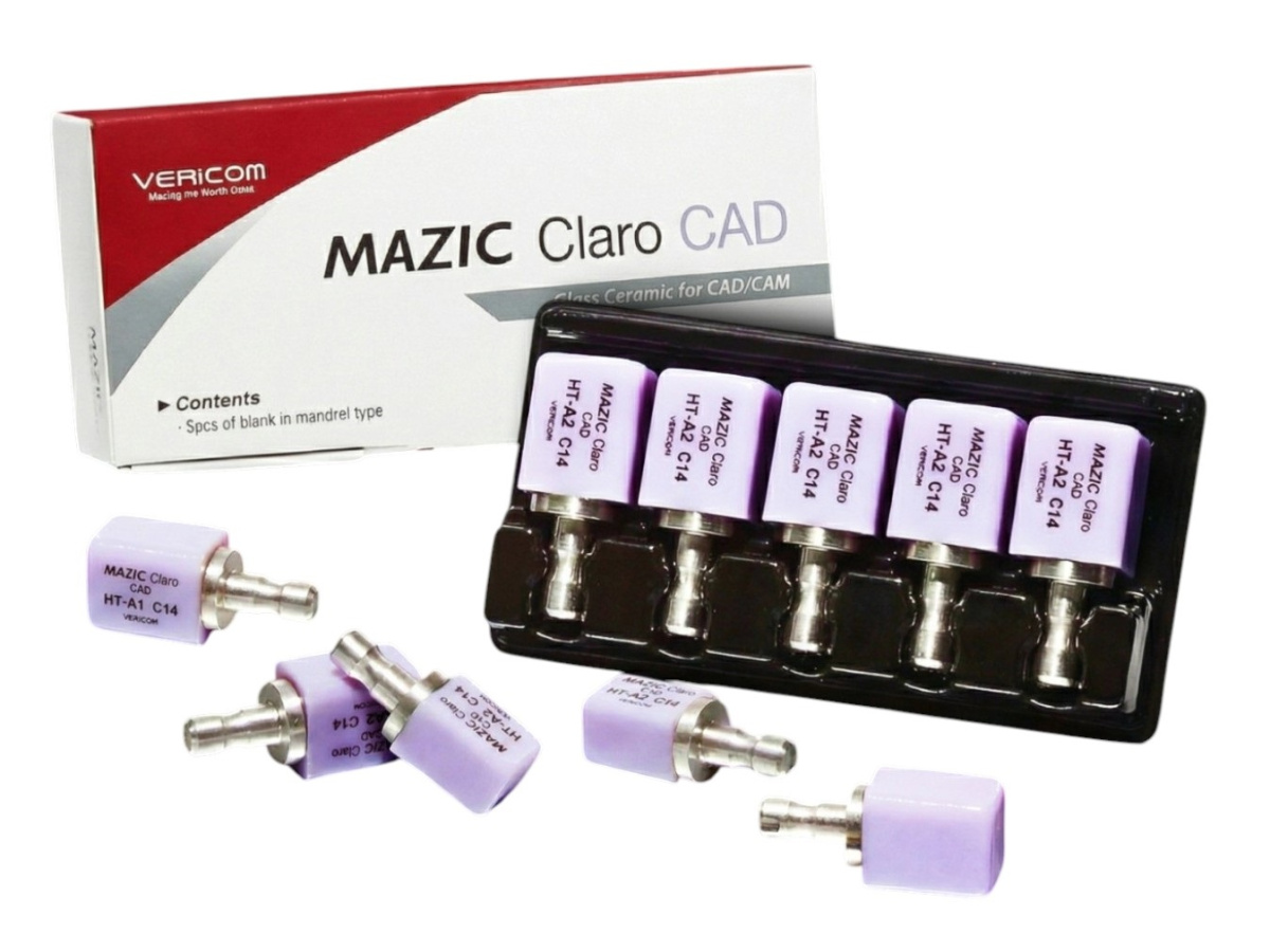 Блоки стеклокерамические дисиликат-литиевые Mazic Claro CAD, LT A3 С14 (5 шт)