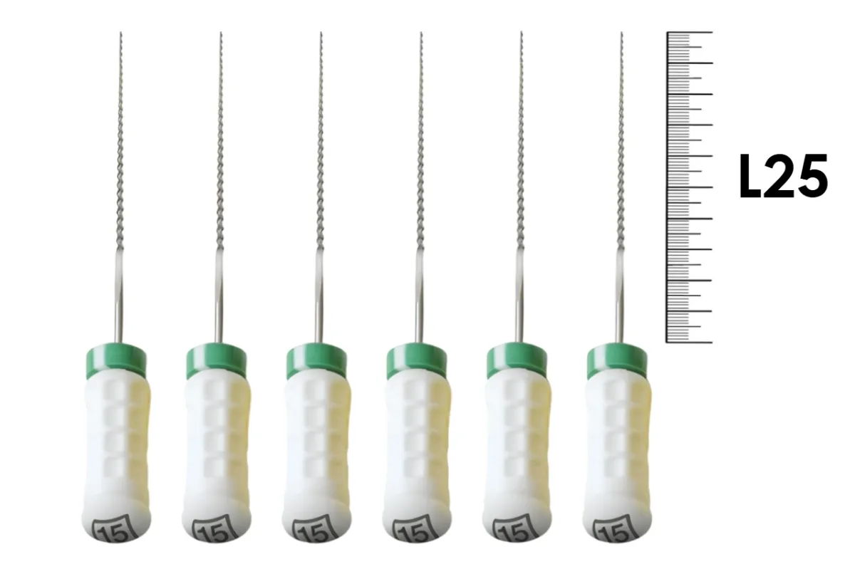 Flexoreamer 25мм №15 (6 шт), Dentsply Sirona - ручные файлы, гибкий расширитель корневого канала