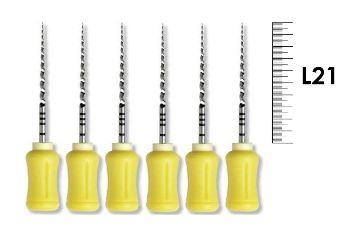 ProTaper Univ. Hand use F1/21мм 6 шт. - ручной файл с прогрессирующей конусностью (желтый).