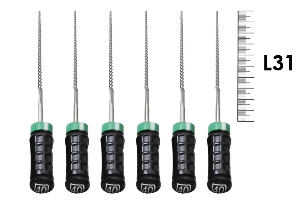 FlexoReamer Senseus 31мм №80 (6 шт), Dentsply Sirona - ручные файлы, гибкие, с эргономичной ручкой