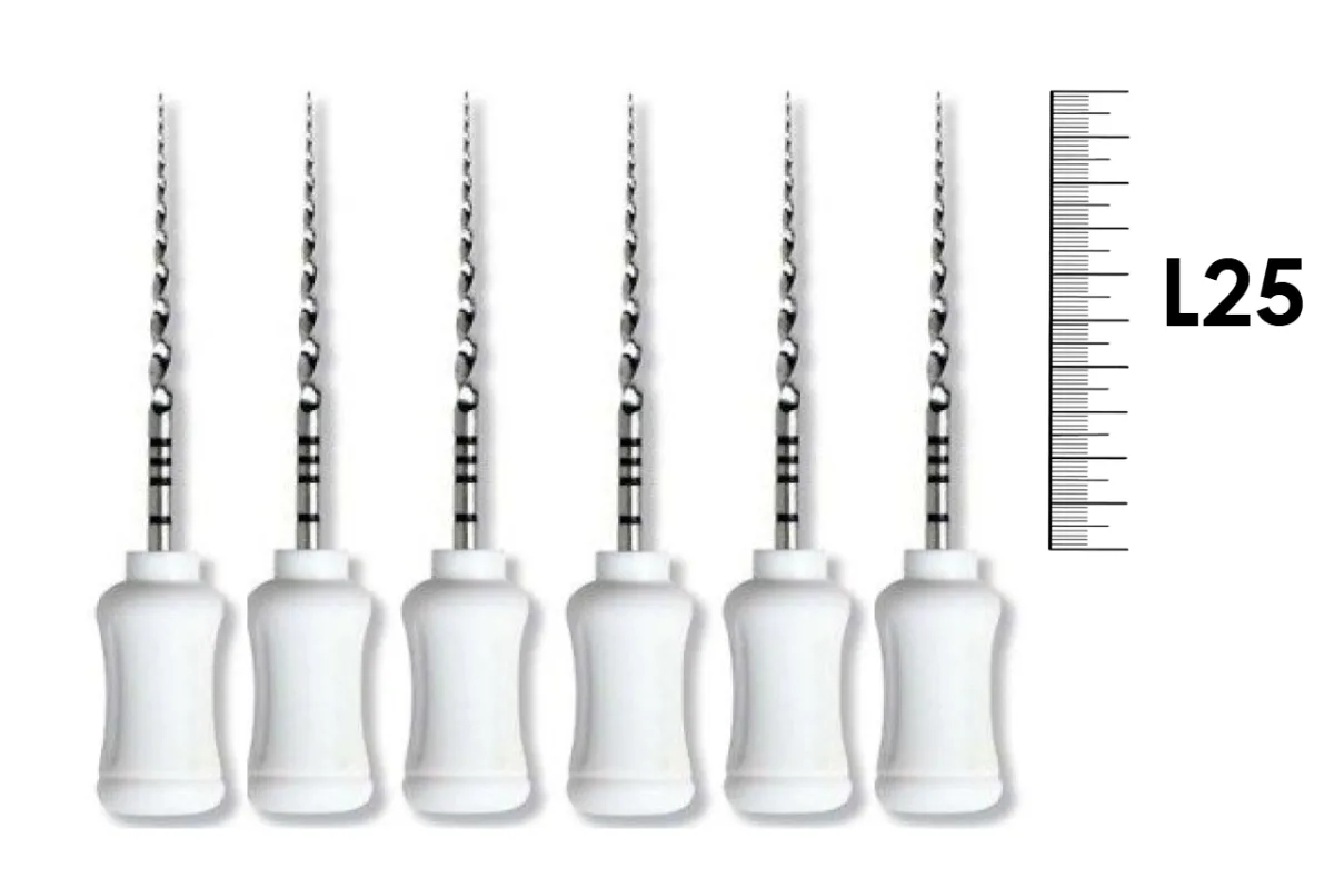 ProTaper  Univ. Hand use S2/25мм 6 шт. - ручной файл с прогрессирующей конусностью (белый).