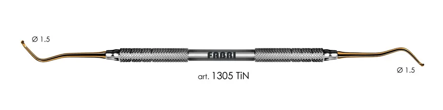 Экскаватор 1305 TiN, d 1,5 мм, ручка d 6 мм, Fabri - двухугловой, покрытие нитрид титана